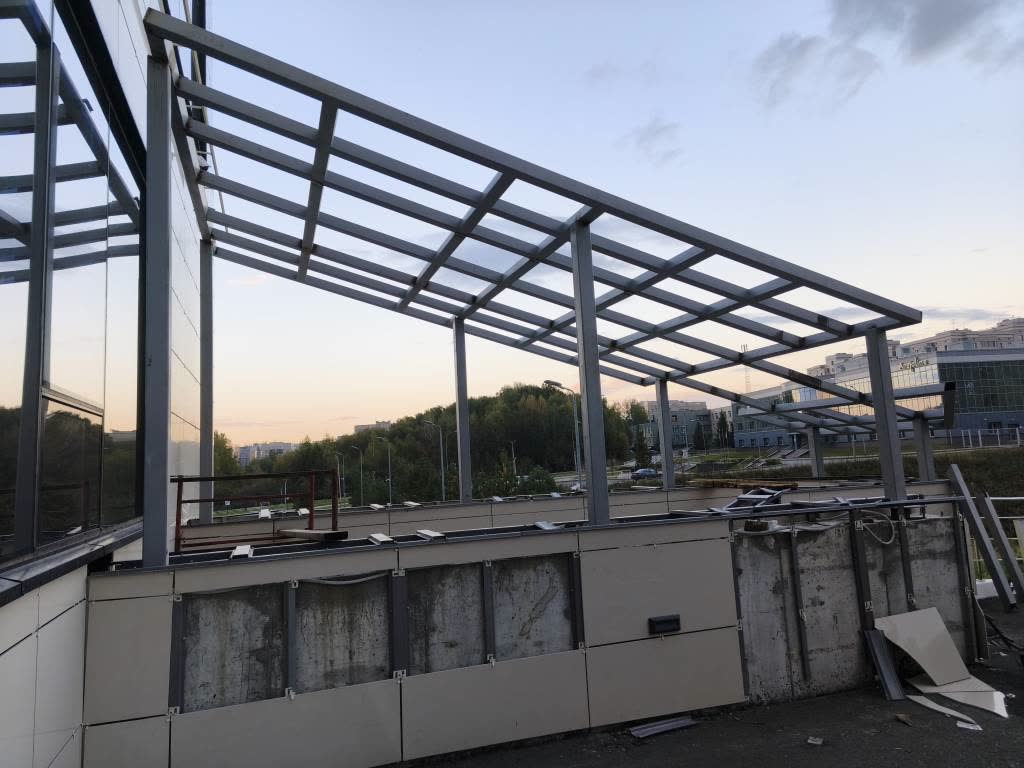 Навес КАТРЕН 9×3, усиленный каркас