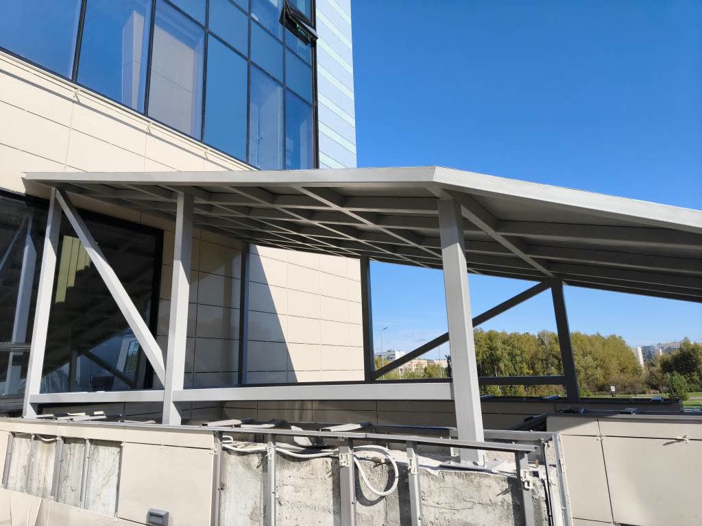 Навес КАТРЕН 9×3, усиленный каркас