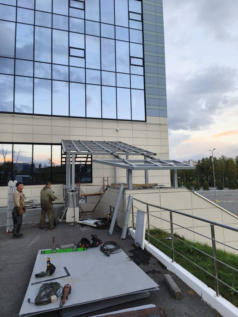 Навес КАТРЕН 9×3, усиленный каркас